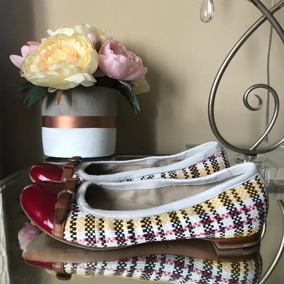 AGL Attilio Giusti Leombruni Plaid Ballet Flat Shoes - Picture 2 of 8